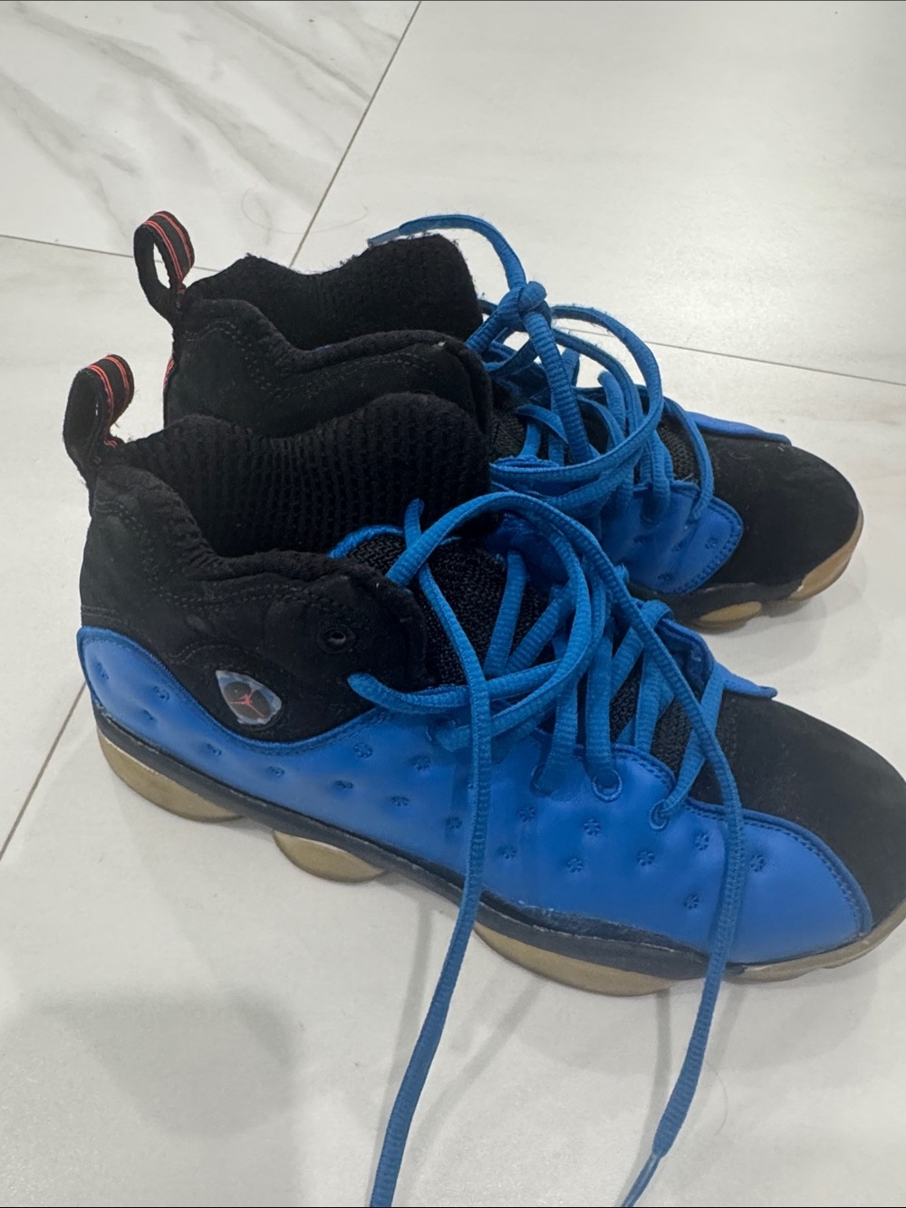 Jordan Kids Blue and Black High-Top Sneakers